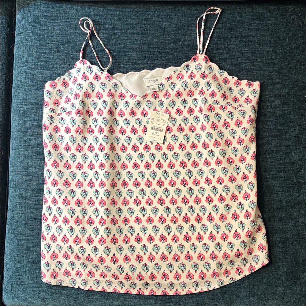 J. Crew Pink and Blue Patterned Camisole